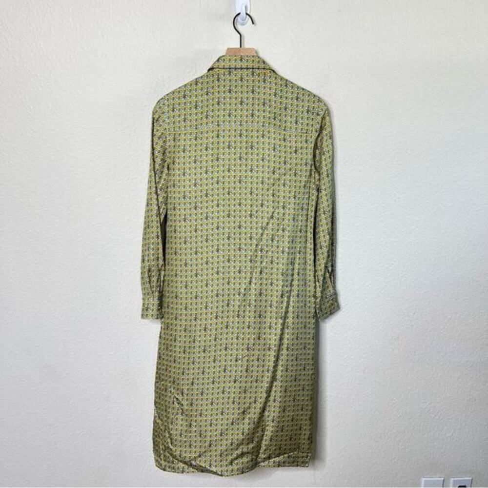 Tory Burch‎ Monogram Logo Allover Print Button Front Shirt Dress Womens Size 4 - Picture 6 of 8